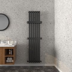 Nirvana Towel Rail - Black - 1600mm Height x 500mm Width 