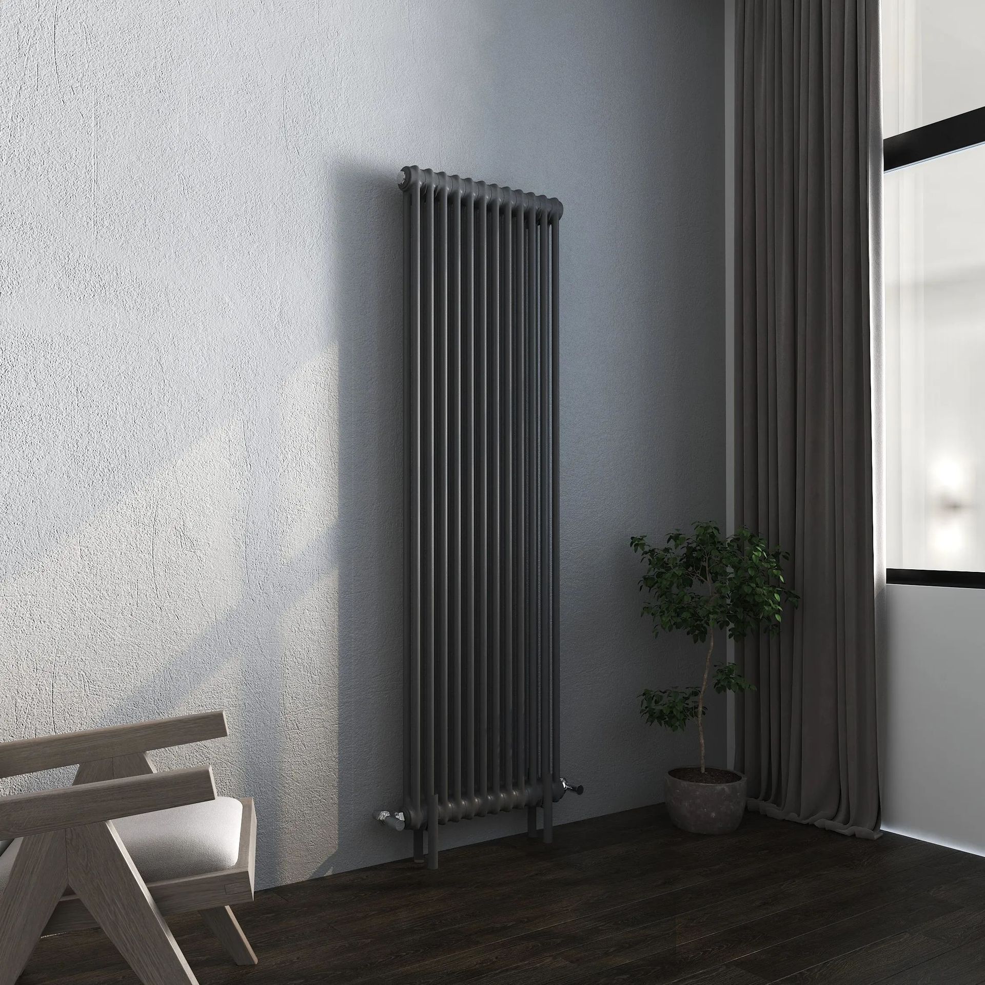 Vintage Column Vertical Radiator - Various Sizes - Anthracite Grey