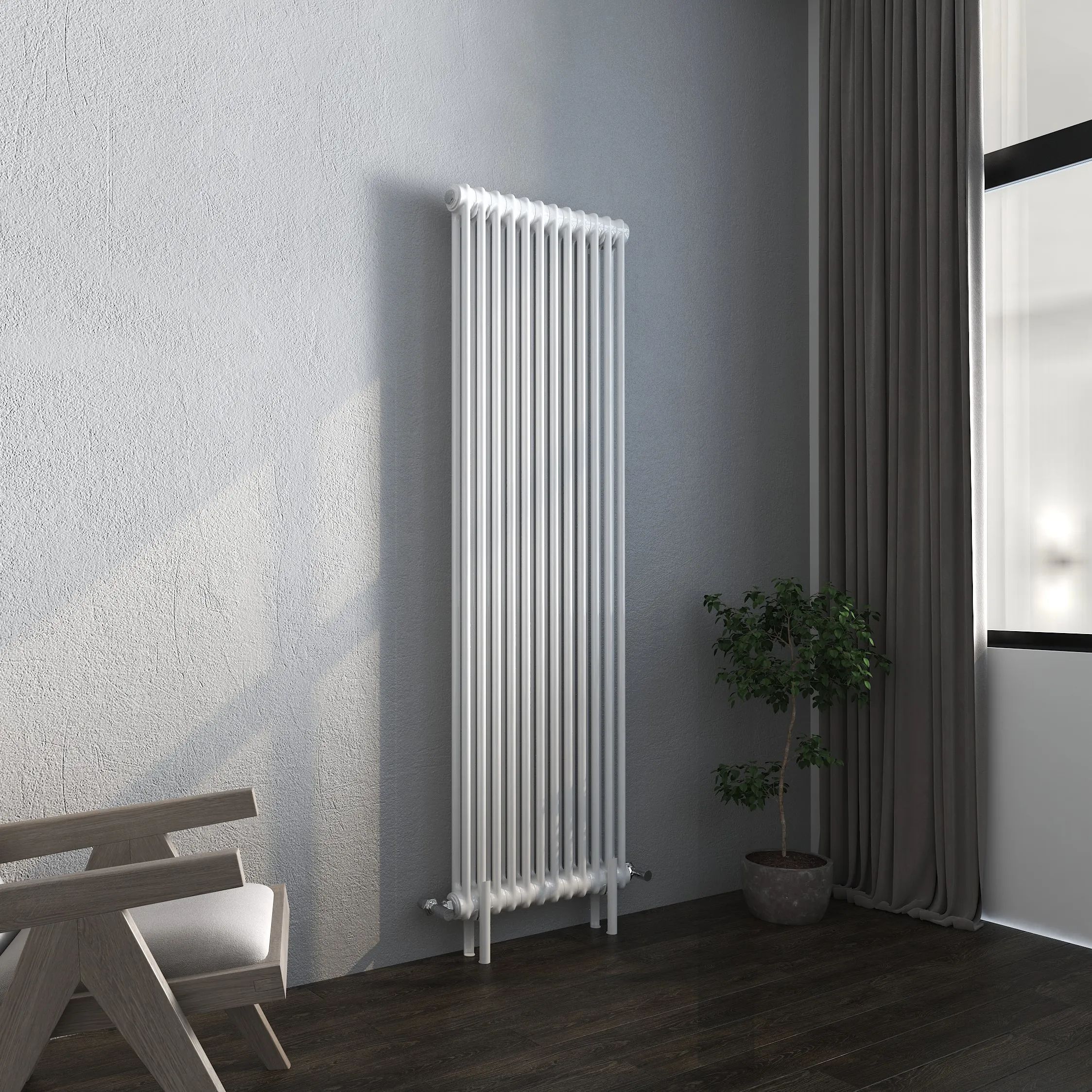 Vintage Column Vertical Radiator - Various Sizes – White