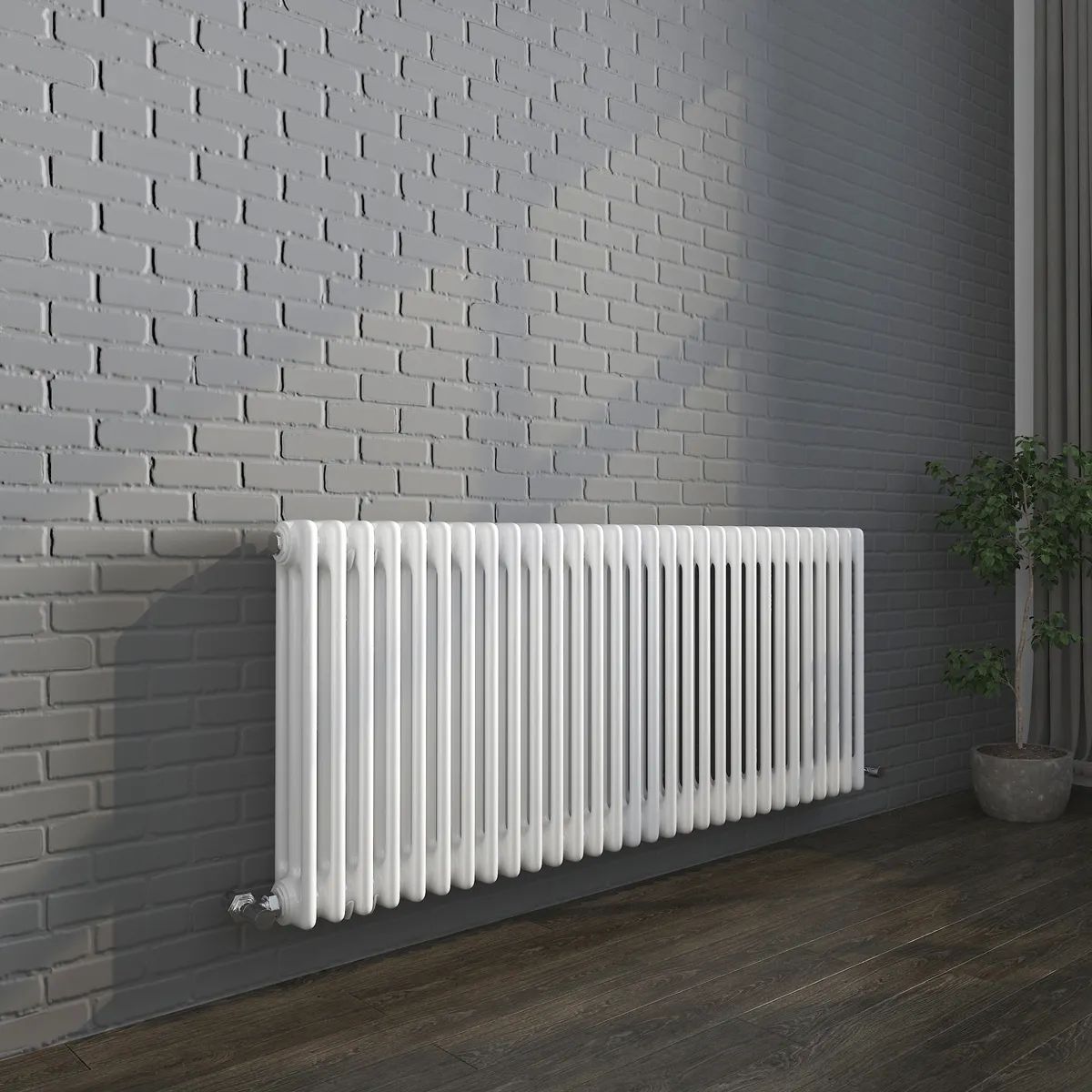 Vintage Column Horizontal Radiator - Various Sizes - White