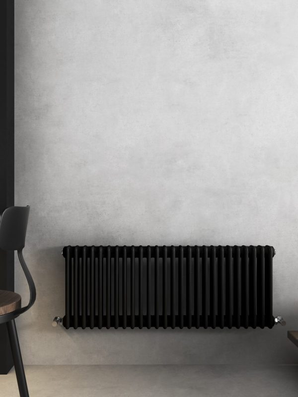 Vintage Column Horizontal Radiator - Various Sizes - Black