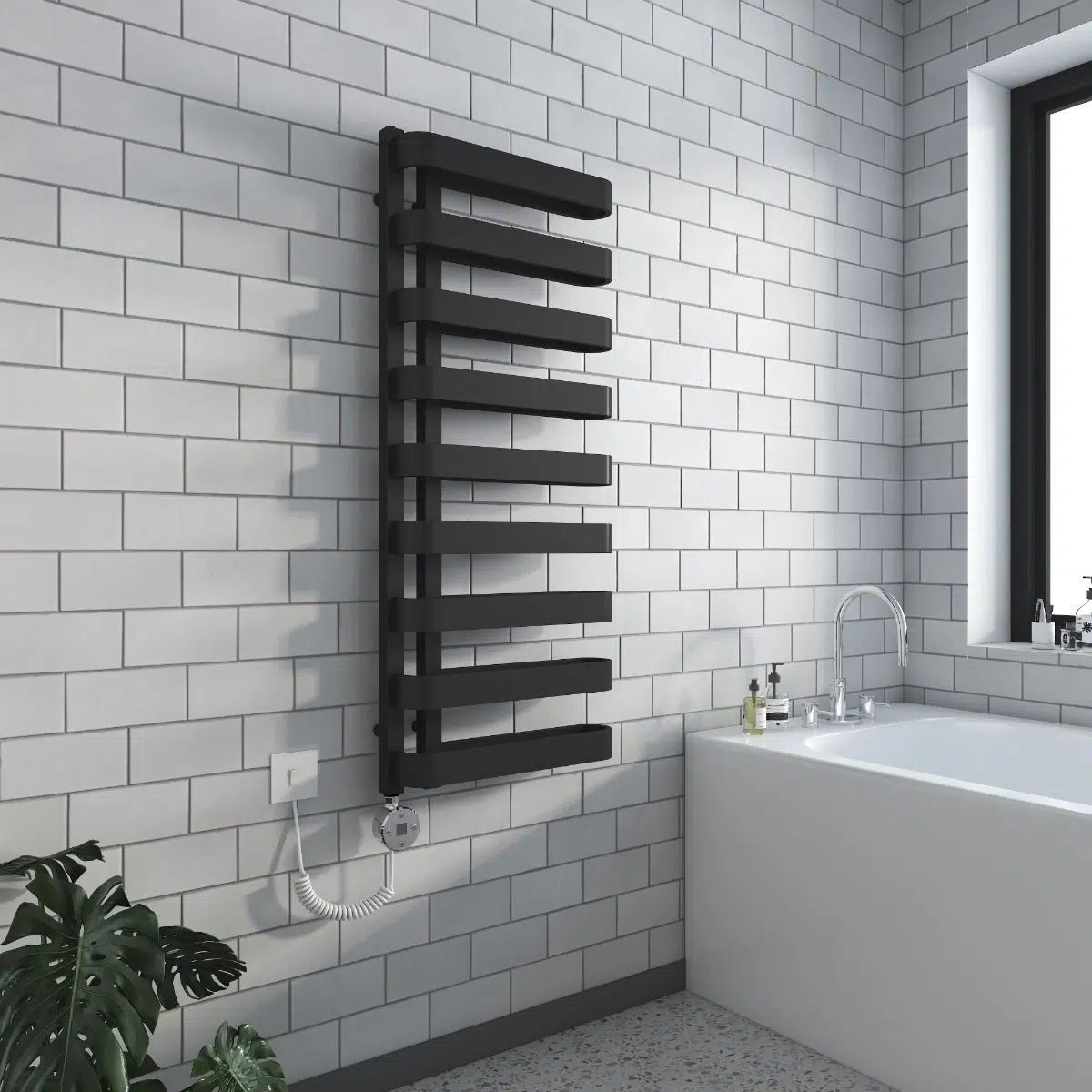 Electric Luxe Towel Radiator - Various Sizes - Black
