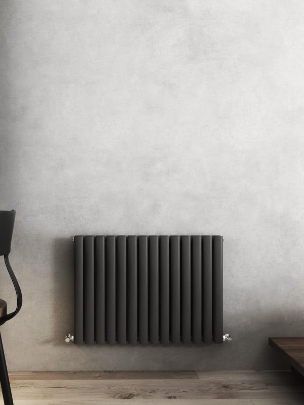 Nirvana Designer Horizontal Oval Panel Radiator - Various Sizes - Anthracite Grey