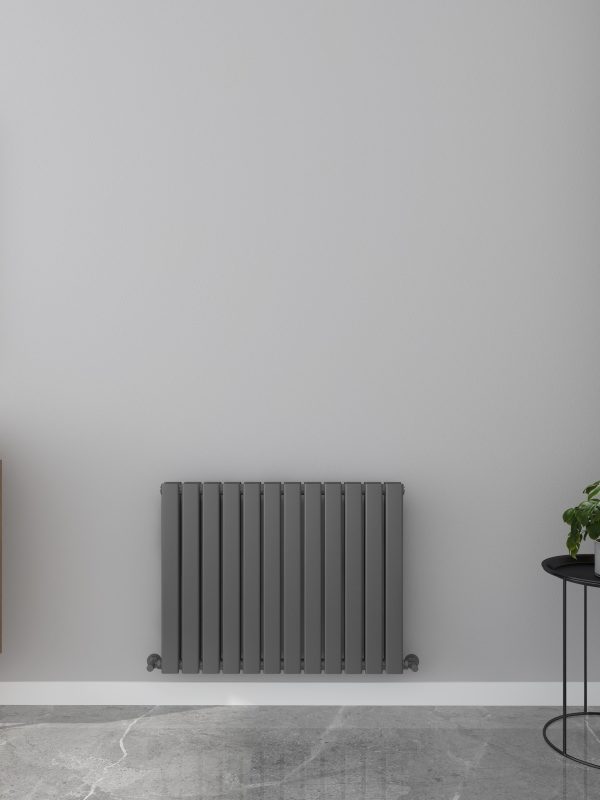 Milan Designer Horizontal Flat Panel Radiator - Various Sizes - Anthracite Grey