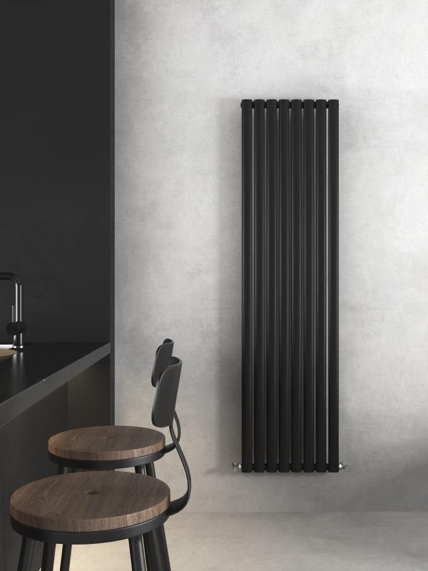 Nirvana Designer Vertical Oval Panel Radiator - Various Sizes - Black