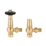 Senator Chelsea Vintage - Thermostatic Valve - Angled - Brushed Brass