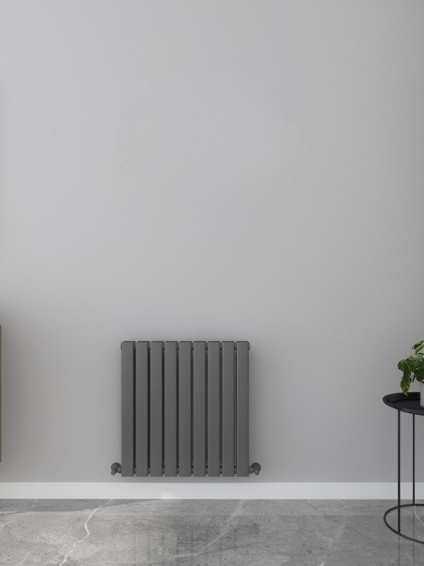 Milan Designer Horizontal Flat Panel Radiator - Various Sizes - Anthracite Grey