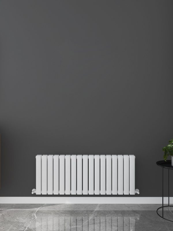 Milan Designer Horizontal Flat Panel Radiator - Various Sizes - White