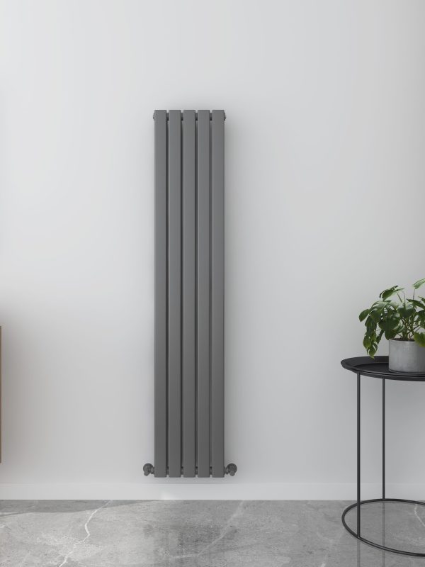 Milan Designer Vertical Flat Panel Radiator - Various Sizes - Anthracite Grey - 350