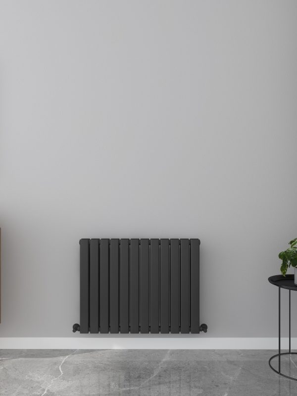 Milan Designer Horizontal Flat Panel Radiator - Various Sizes - Black
