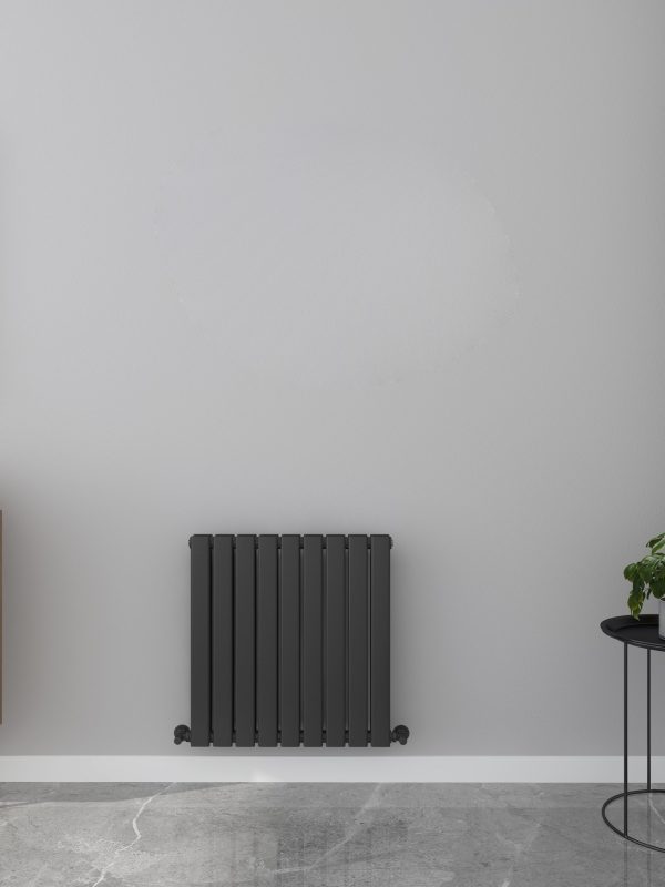 Milan Designer Horizontal Flat Panel Radiator - Various Sizes - Black