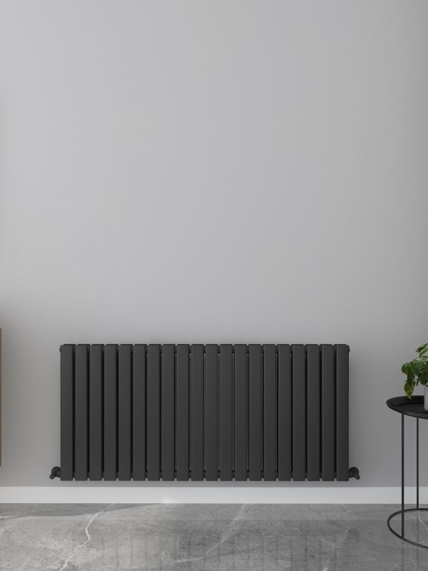 Milan Designer Horizontal Flat Panel Radiator - Various Sizes - Black