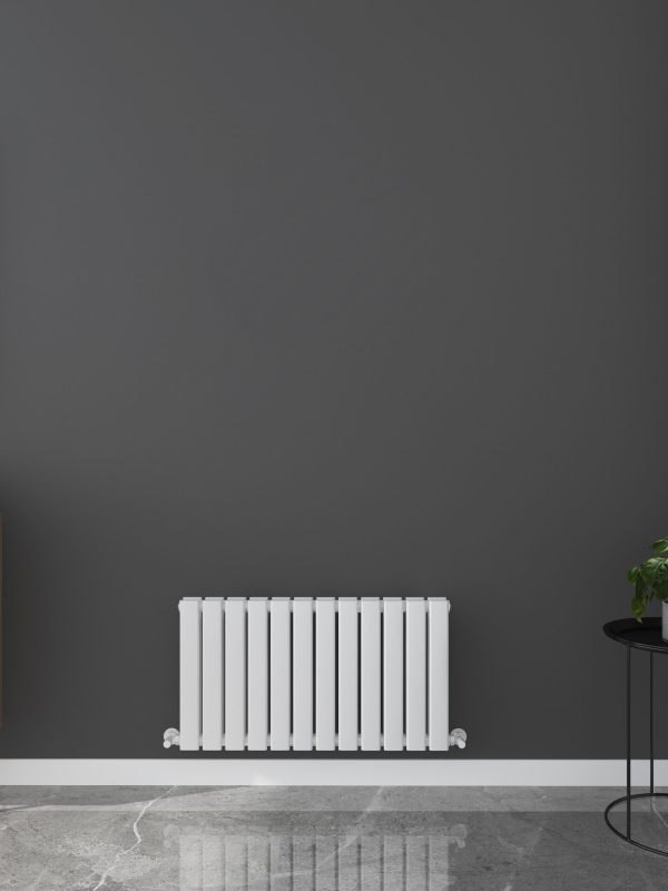 Milan Designer Horizontal Flat Panel Radiator - Various Sizes - White
