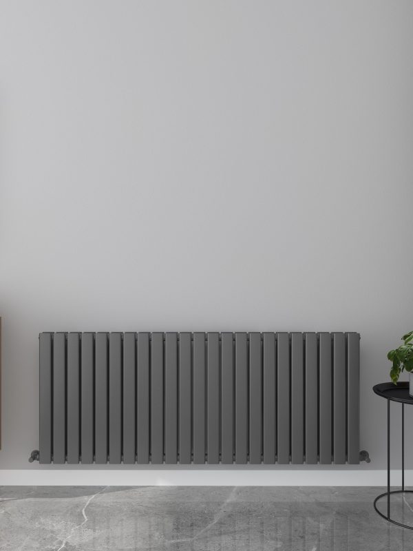 Milan Designer Horizontal Flat Panel Radiator - Various Sizes - Anthracite Grey
