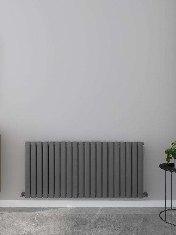 Milan Designer Horizontal Flat Panel Radiator - Various Sizes - Anthracite Grey