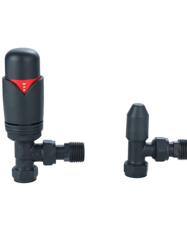 Senator Thermostatic Valve - Angled - Anthracite Grey