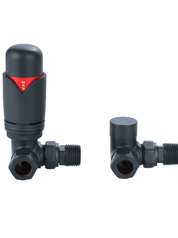 Senator Thermostatic Valve - Corner - Anthracite Grey