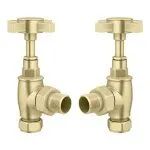 Senator Cheshire Valve Taps - Angled - Brushed Brass