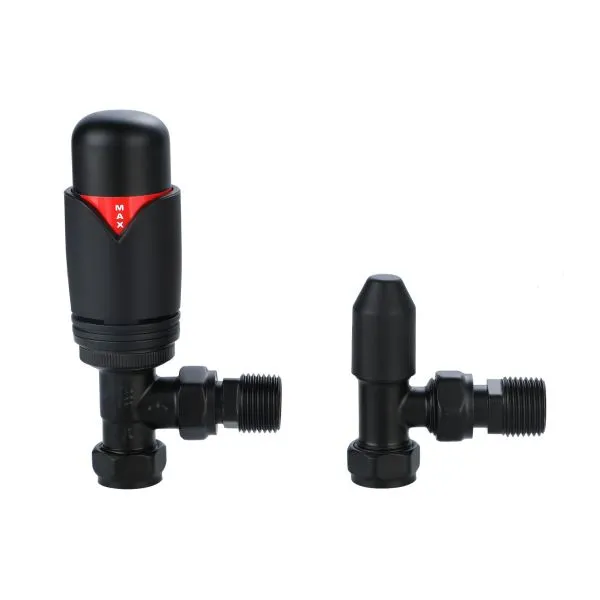 Senator Thermostatic Valve - Angled - Black