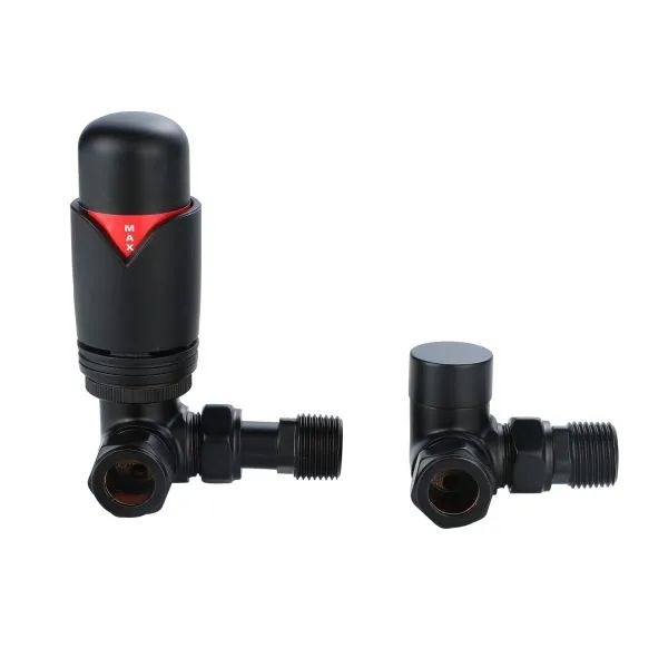 Senator Thermostatic Valve - Corner - Black