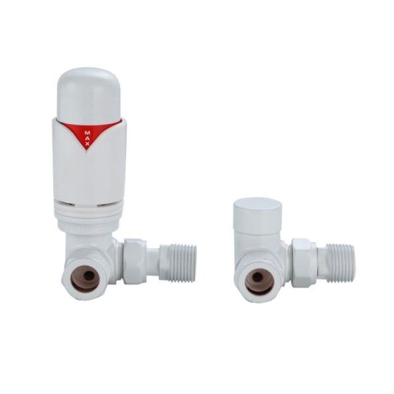 Senator Thermostatic Valve - Corner - White