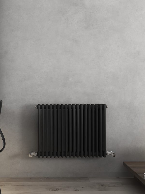 Vintage Column Horizontal Radiator - Various Sizes - Black