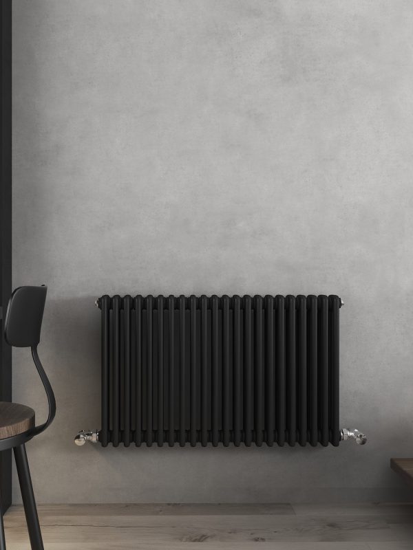 Vintage Column Horizontal Radiator - Various Sizes - Black