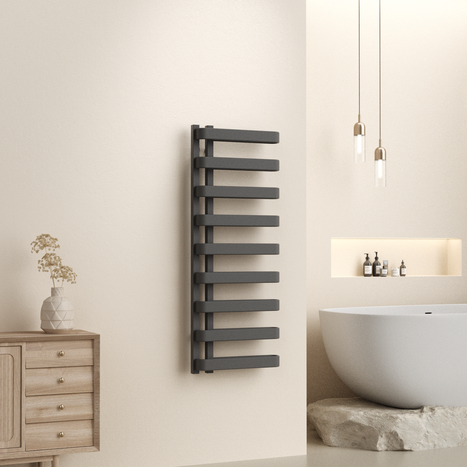Luxe Radiator Luxe Towel Radiator - Anthracite Grey - Chelsea Supplies