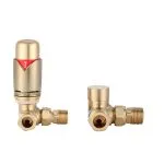 Senator Thermostatic Valve - Corner - Brushed Brass
