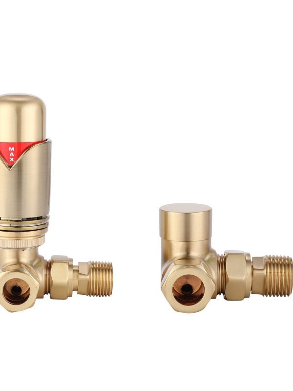 Senator Thermostatic Valve - Corner - Brushed Brass