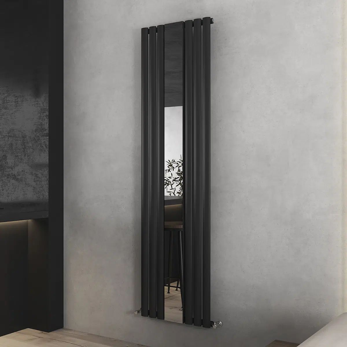 Florence Designer Mirror Radiator - Black