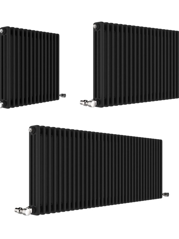 Vintage Column Horizontal Radiator - Various Sizes - Black