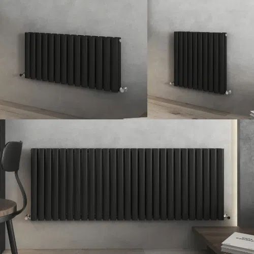 Nirvana Designer Horizontal Radiator - Various Sizes - Black