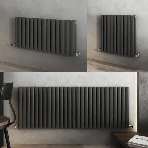 Nirvana Designer Horizontal Radiator - Various Sizes - Anthracite Grey