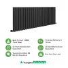 Milan Horizontal Radiator - Black - 636 x 1610