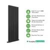 Milan Vertical Radiator - Black - 1780 x 560