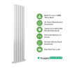 Milan Vertical Radiator - White - 1780 x 350