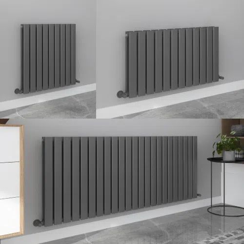 Milan Horizontal Radiator - Various Sizes - Anthracite Grey